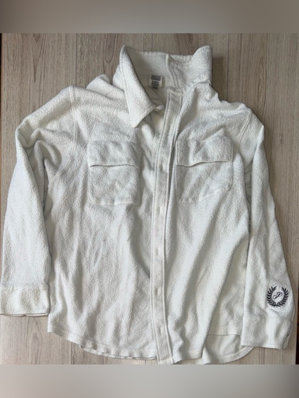 Victoria’s Secret pink white black button up button down shirt top